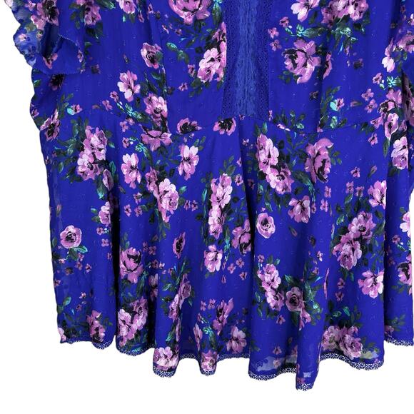 Torrid Top Shirt 4 V-Neck Floral Peplum Whimsgoth Cottagecore Fairy 4X 26 - Picture 10 of 10